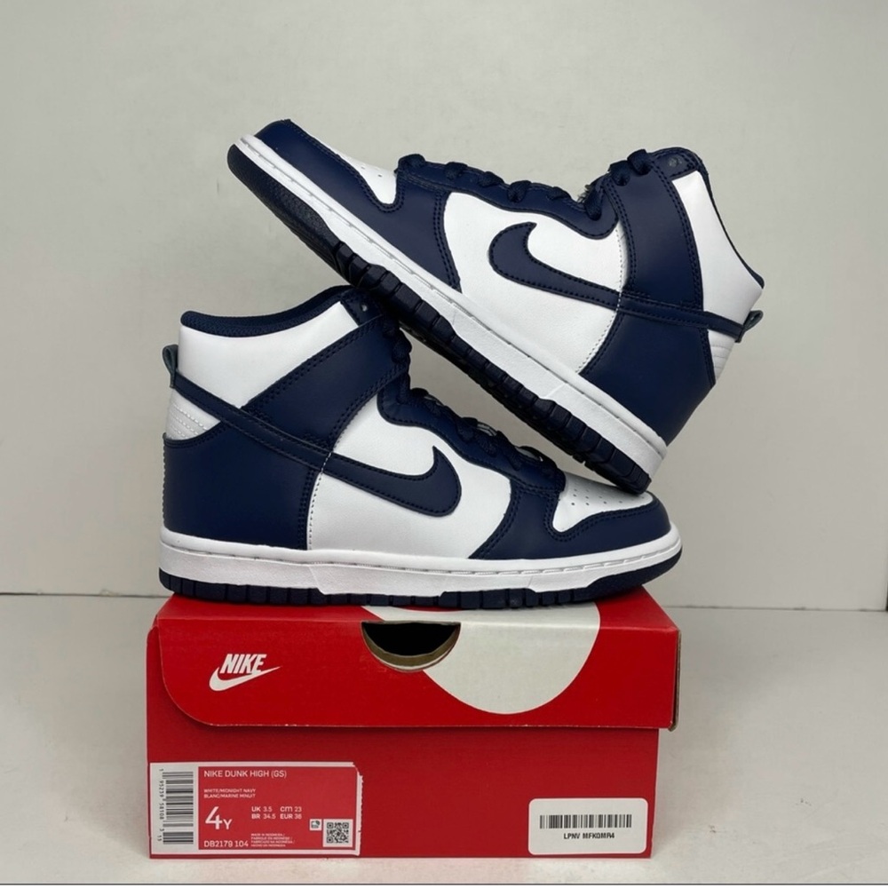 Nike Dunk High Sneakers - Navy and White
